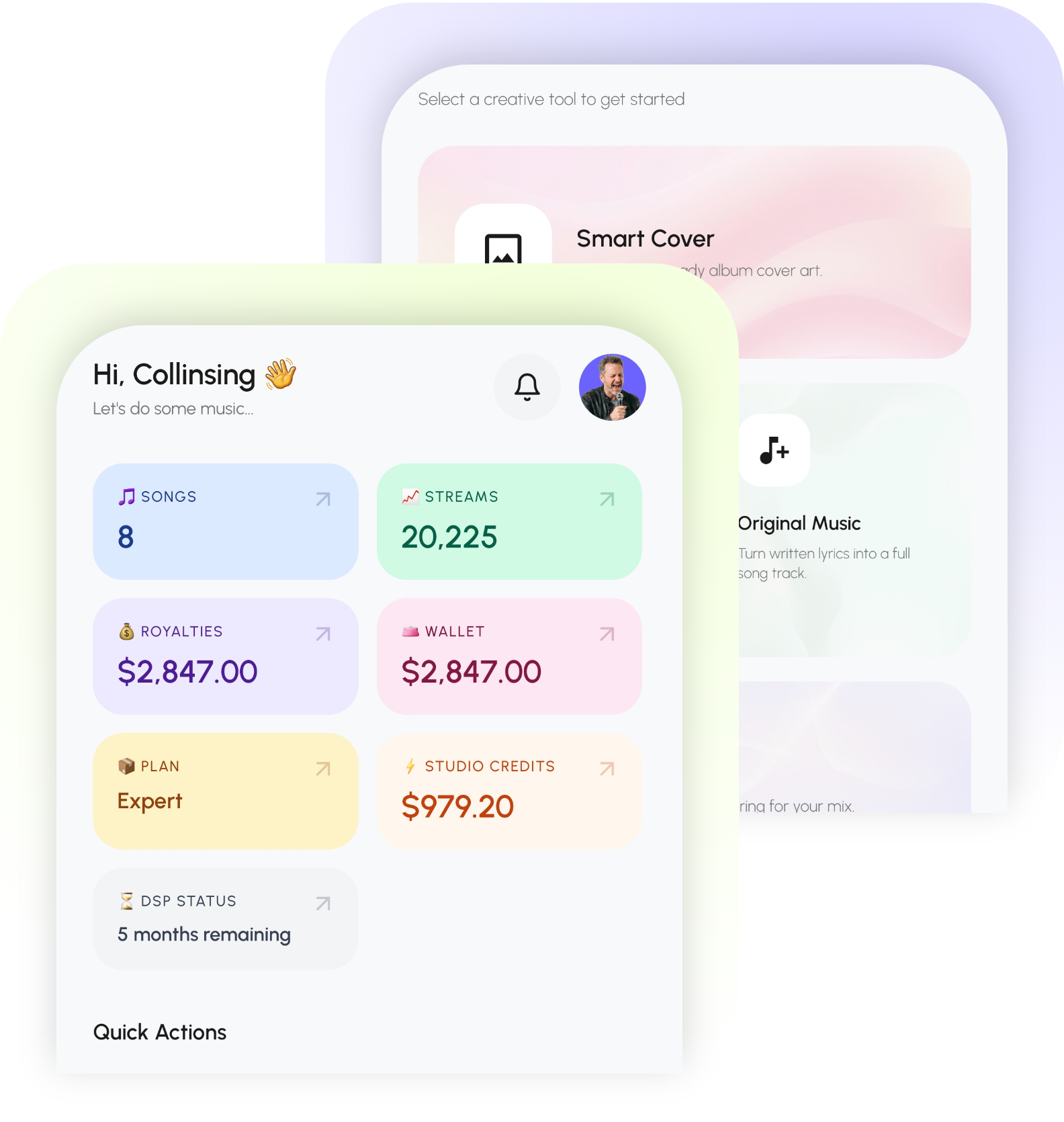 ViloBeat App Dashboard Screenshots